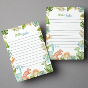 Jungle Dinosaurs Time Capsule Note Message Card