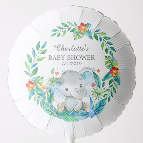 Jungle Elephant Baby Shower Balloon