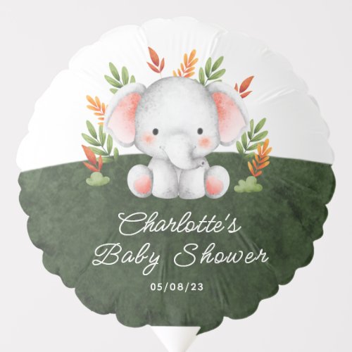 Jungle Elephant Baby Shower Balloon