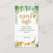 Jungle Elephant Baby Shower Diaper Raffle Card (Front)