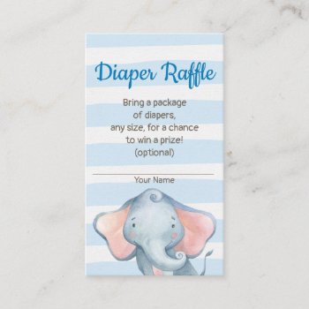 Jungle Elephant Baby Shower Diaper Raffle Card by YourMainEvent at Zazzle