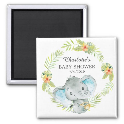 Jungle Elephant Baby Shower Favor  Magnet