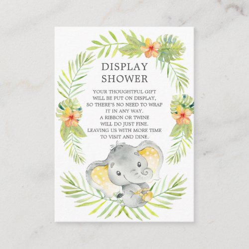 Jungle Elephant Baby Shower Gift Display Shower Enclosure Card