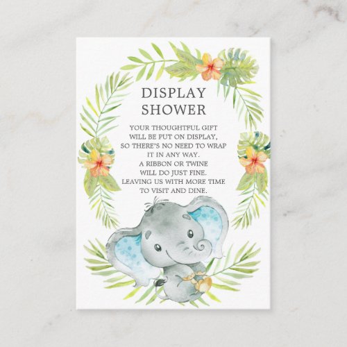 Jungle Elephant Baby Shower Gift Display Shower Enclosure Card