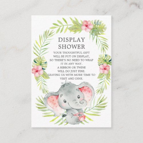 Jungle Elephant Baby Shower Gift Display Shower Enclosure Card