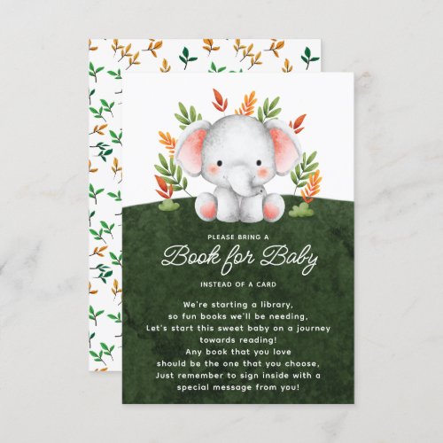Jungle Elephant Book for Baby Enclosure Card