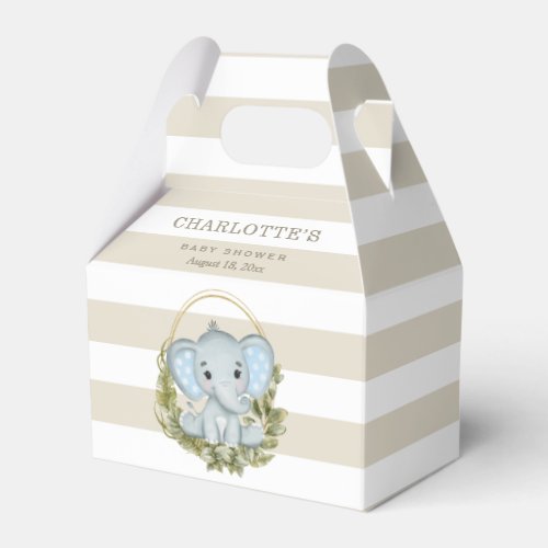 Jungle Elephant Cute Boy Baby Shower Favor Boxes