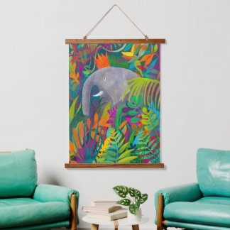 Jungle Elephant  Hanging Tapestry