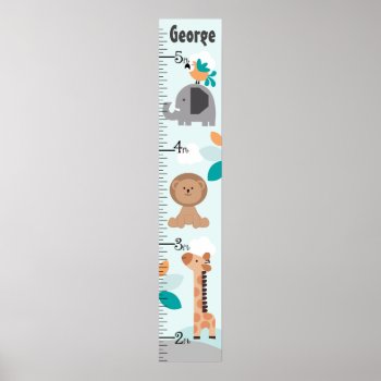 Jungle Elephant  Lion Growth Chart Keep At 8x44! by Personalizedbydiane at Zazzle