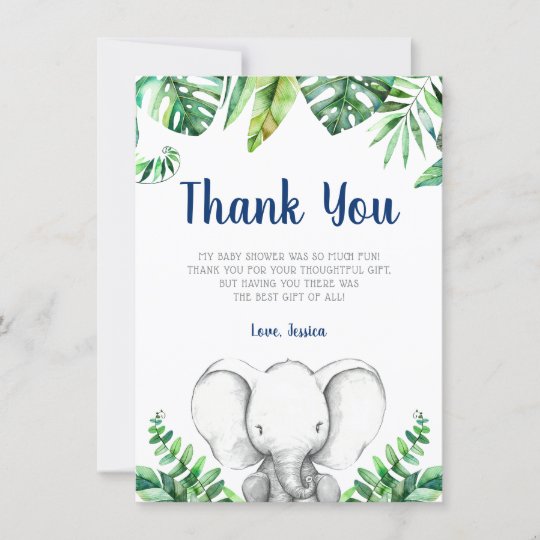 Baby Shower Thank You Cards Navy Elephants Navy Thank You Cards Thank you Cards 50 Baby Thank You Cards