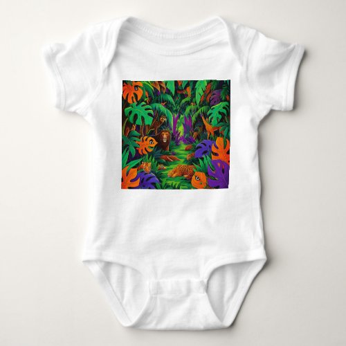 Jungle Exotic Animals Baby Jersey Bodysuit