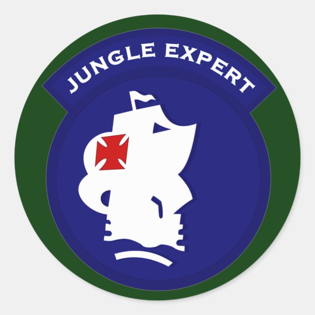 Jungle Expert pocket patch Classic Round Sticker (Front)