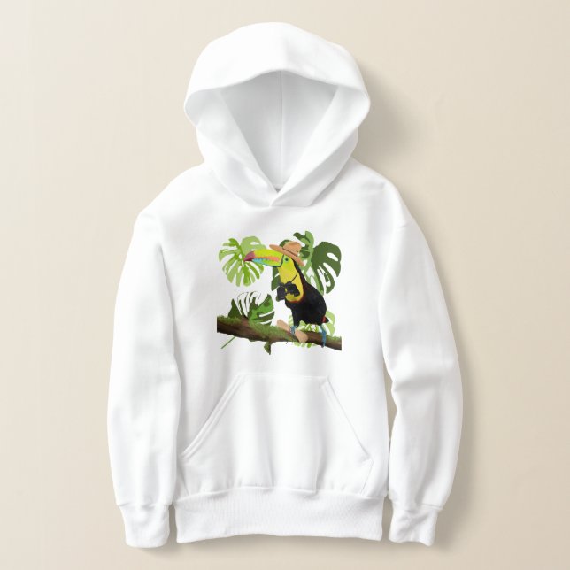 Jungle Explorer Toucan Bird Hoodie (Laydown)