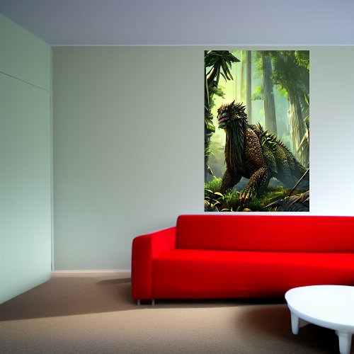 Jungle fantasy beast in the Jungle  AI Art Poster