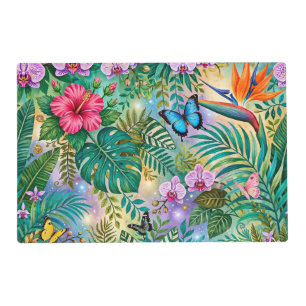 Jungle Fantasy Butterflies Flowers Cheerful Placemat