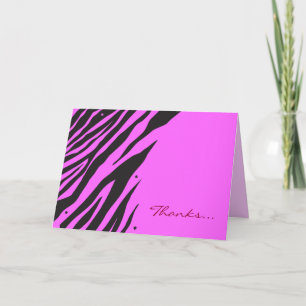 JUNGLE FEVER Bat Bar Mitzvah Pink Thank You Card