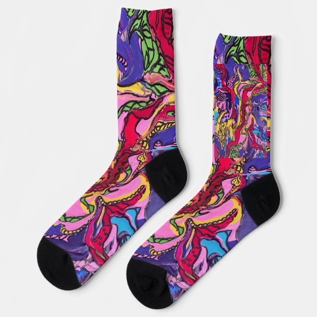‘Jungle Fever’ Printed Unisex Socks (Left)