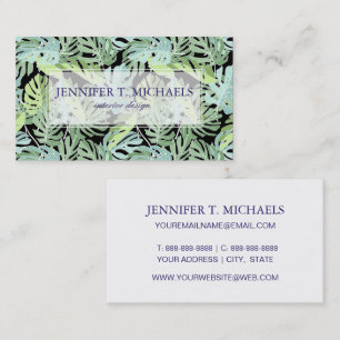 Jungle Floral Pattern Add Your Name Business Card