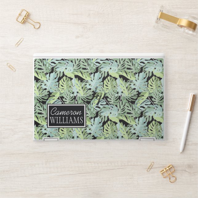Jungle Floral Pattern | Add Your Name HP Laptop Skin (Desk)
