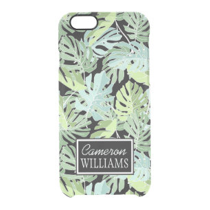 Jungle Floral Pattern   Add Your Name Clear iPhone 6/6S Case
