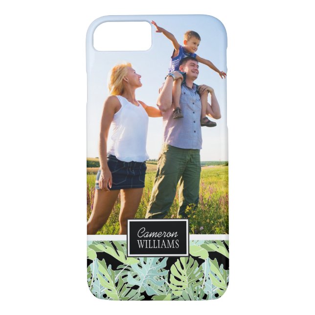 Jungle Floral Pattern | Add Your Photo & Name Case-Mate iPhone Case (Back)