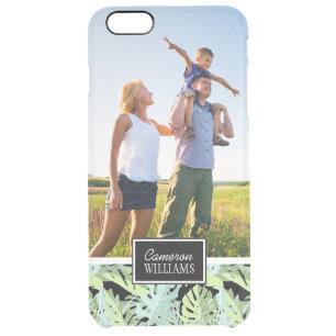 Jungle Floral Pattern   Add Your Photo & Name Clear iPhone 6 Plus Case