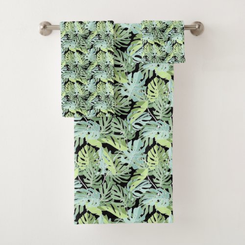 Jungle Floral Pattern Bath Towel Set