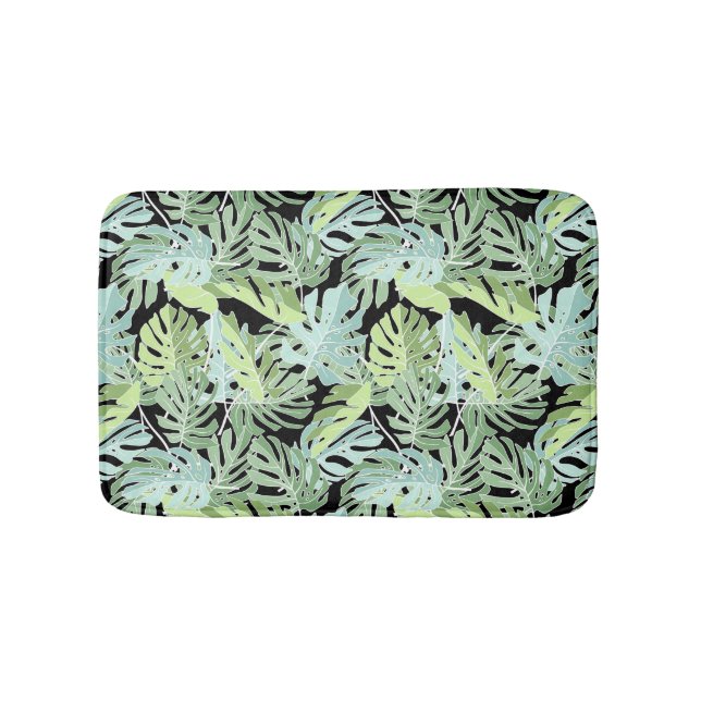 Jungle Floral Pattern Bathroom Mat (Front)