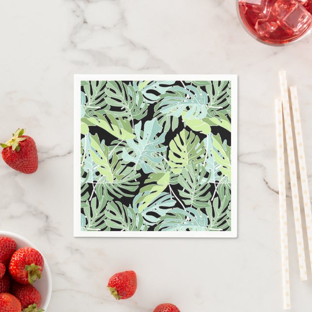 Jungle Floral Pattern Napkins (Insitu)