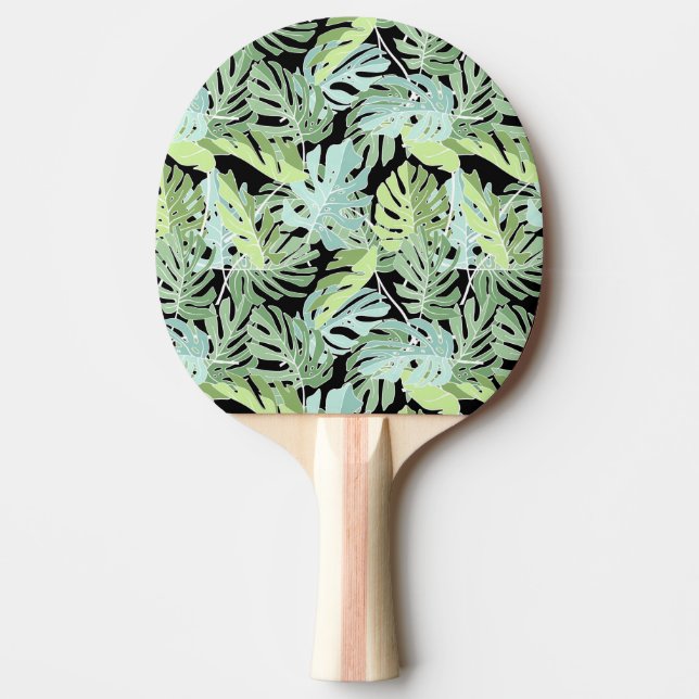 Jungle Floral Pattern Ping-Pong Paddle (Front)