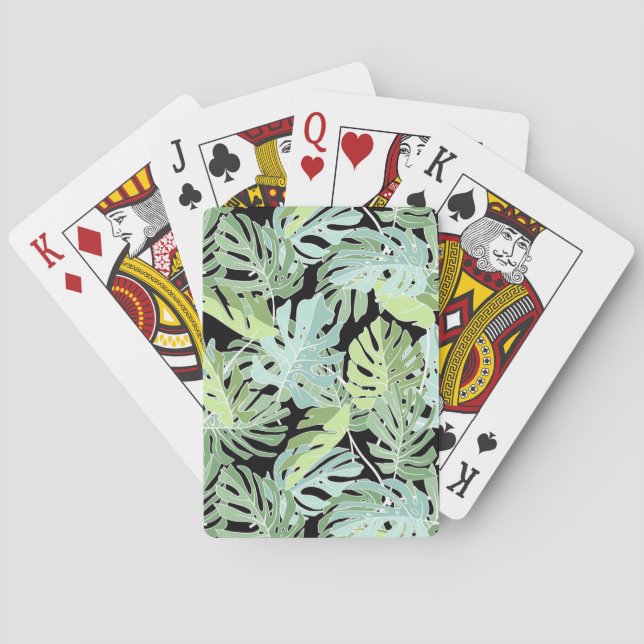 Jungle Floral Pattern Poker Cards (Back)