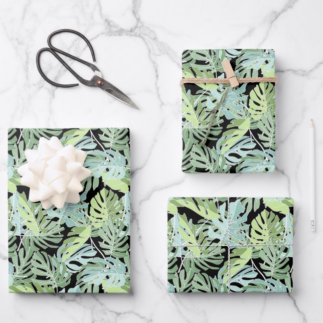 Jungle Floral Pattern Wrapping Paper Sheets (Front)