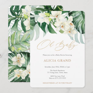 Jungle Foliage Gender Neutral Baby Shower Party Invitation