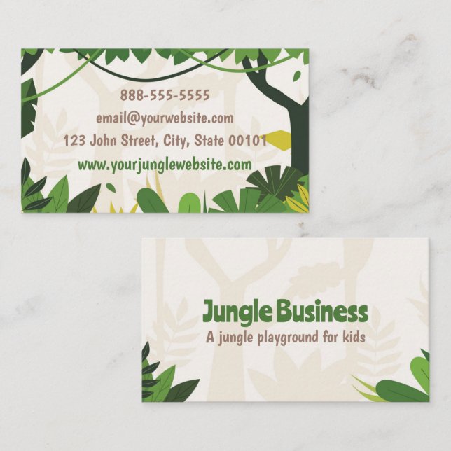 Jungle Forest Outdoors Camping Business Card (Front/Back)
