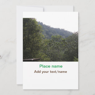 Jungle forest trees moutain travel add place name holiday card