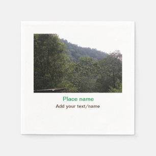 Jungle forest trees moutain travel add place name napkins