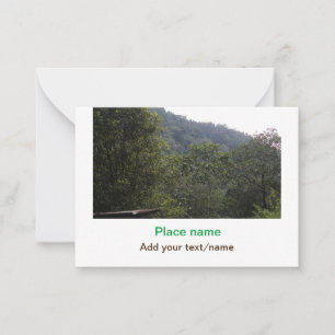Jungle forest trees moutain travel add place name  note card