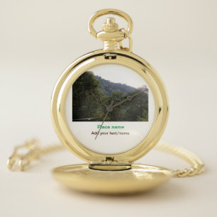 Jungle forest trees moutain travel add place name pocket watch