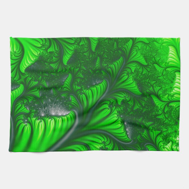 Jungle fractal kitchen towel (Horizontal)