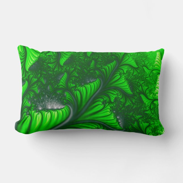Jungle fractal lumbar pillow (Front)
