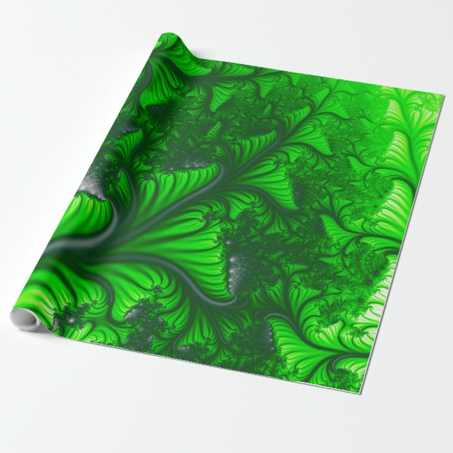 Jungle fractal wrapping paper (Unrolled)