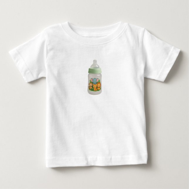 Jungle Friends Baby Bottle Baby T-Shirt (Front)