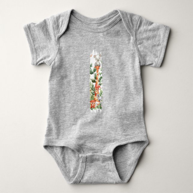 Jungle Friends Tower Brushstroke Paint Baby Bodysuit (Front)