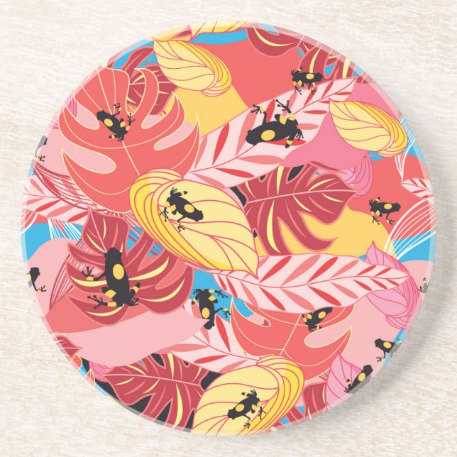 Jungle Frogs Drink Coaster (Front)