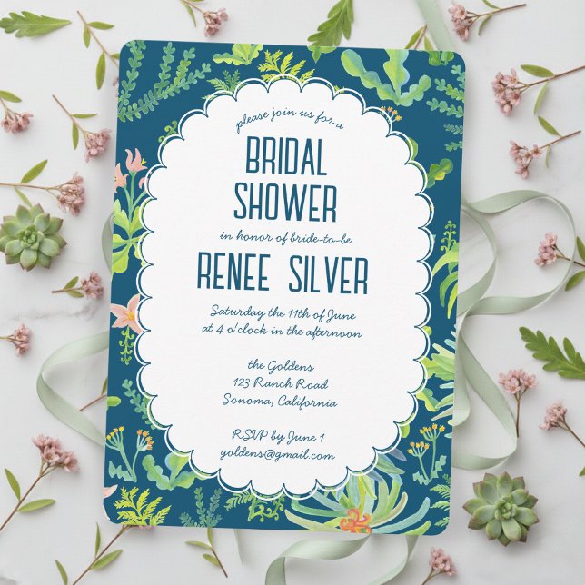 Jungle Garden Watercolor Custom BRIDAL SHOWER Invitation (Jungle Garden Watercolor hand-painted Custom BRIDAL SHOWER Invitation
)