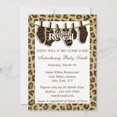 Jungle gender reveal PERSONALIZE Invitation