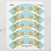 Jungle Giraffe Baby Cupcake Wrapper Shower Kit (Front/Back)