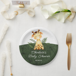Jungle Giraffe Baby Shower 7" Plate