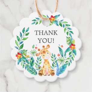 Jungle Giraffe Baby Shower Favor Gift Tag