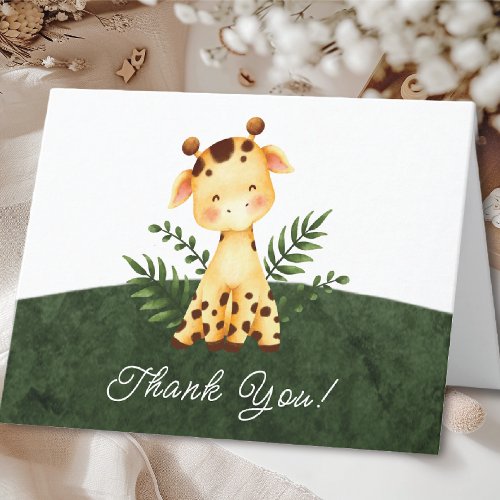 Jungle Giraffe Baby Shower Thank You